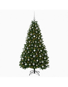 Albero di Natale artificiale verde medio con palline 180 cm 2
