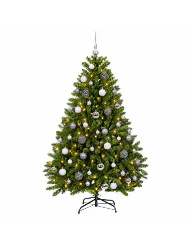 Albero di Natale artificiale verde chiaro con palline 120 cm