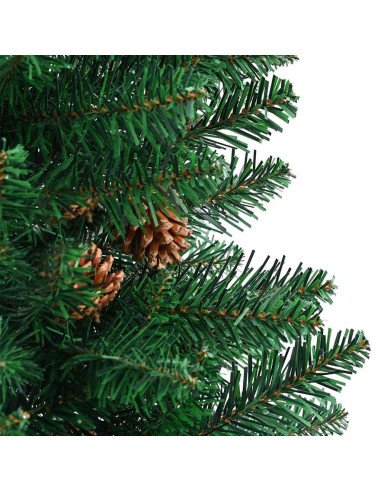Albero di Natale snodato con 300 LED con supporto Verde 210 cm