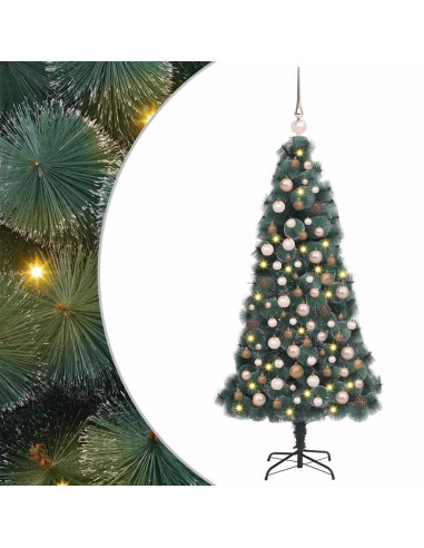 Albero di Natale artificiale pre-illuminato con set di palline