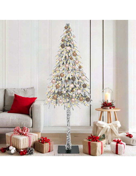 Albero di Natale con 300 LED Bianco 180 cm PE e Acciaio