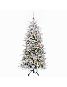 Albero di Natale Artificiale con Rami Pieghevoli 240 cm 300 LED 2