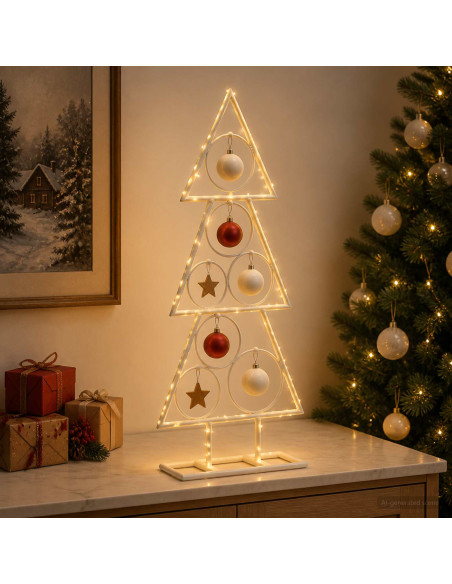 Albero di Natale in metallo con supporto KUOPIO 60 cm Acciaio