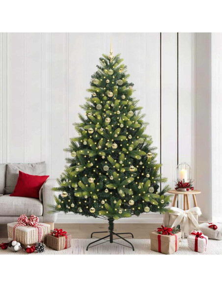 Albero di Natale Artificiale a Cerniera con 300 LED 240 cm