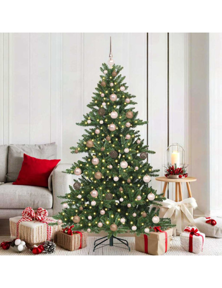 Albero di Natale Artificiale con Rami Pieghevoli Verde 180 cm