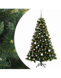 Albero di Natale artificiale con palline 180 cm 300 LED