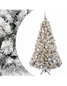 Albero di Natale artificiale con palline 180 cm 300 LED