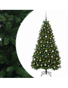 Albero di Natale artificiale verde medio con palline 210 cm