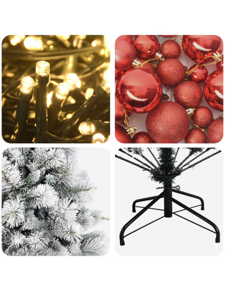 Albero di Natale artificiale con palline 240 cm 300 LED