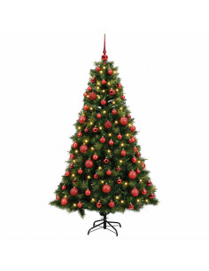 Albero di Natale artificiale con palline 180 cm 300 LED 2