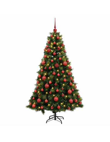 Albero di Natale artificiale con palline 180 cm 300 LED