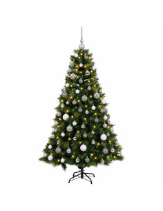 Albero di Natale artificiale con palline 180 cm 300 LED 2