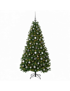Albero di Natale artificiale verde medio con palline 210 cm 2