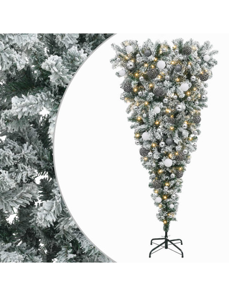 Albero di Natale artificiale rovesciato con rami snodati 180 cm
