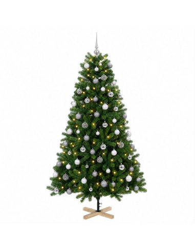 Albero di Natale artificiale con palline 240 cm 300 LED