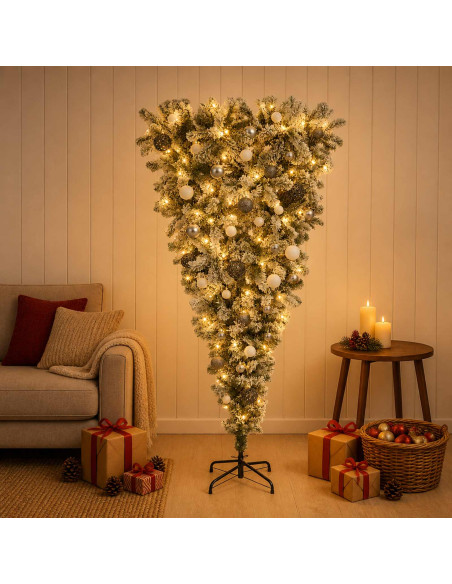 Albero di Natale artificiale rovesciato con rami snodati 150 cm