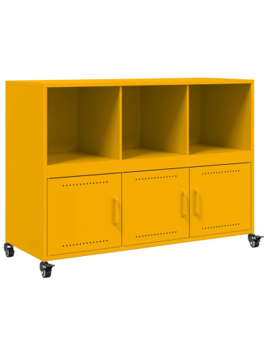 Credenza Giallo Senape 100,5x39x72 cm in Acciaio