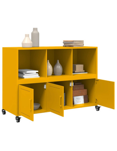 Credenza Giallo Senape 100,5x39x72 cm in Acciaio