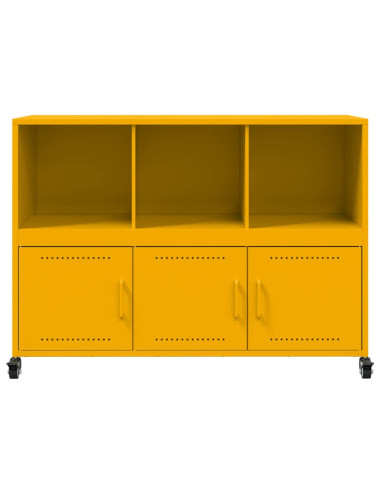 Credenza Giallo Senape 100,5x39x72 cm in Acciaio