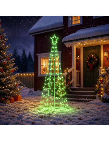 Albero di Natale LED 250 cm 300 LED RGB Acciaio RGB