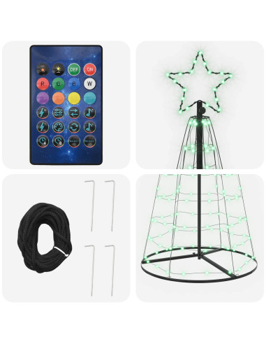 Albero di Natale LED 250 cm 300 LED RGB Acciaio RGB