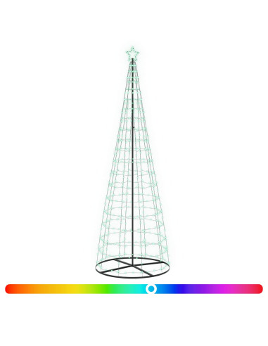 Albero di Natale LED 300 cm 390 LED RGB Acciaio RGB