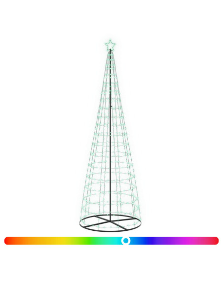 Albero di Natale LED 300 cm 390 LED RGB Acciaio RGB