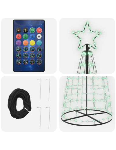 Albero di Natale LED 300 cm 390 LED RGB Acciaio RGB