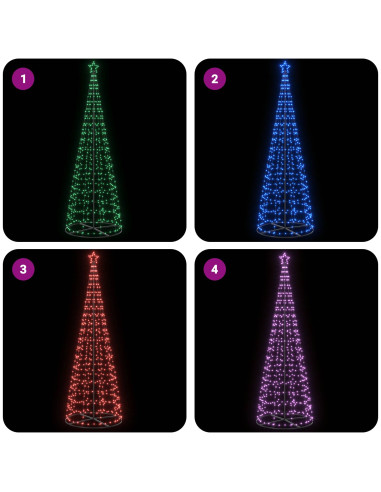 Albero di Natale LED 300 cm 390 LED RGB Acciaio RGB