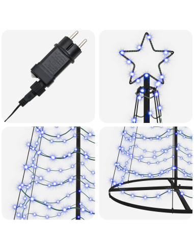 Albero di Natale LED a spirale con base EKENAS 250 cm 370 LED