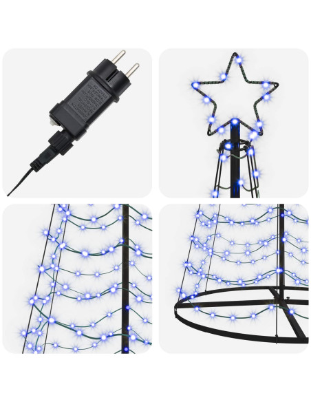 Albero di Natale LED a spirale con base EKENAS 250 cm 370 LED