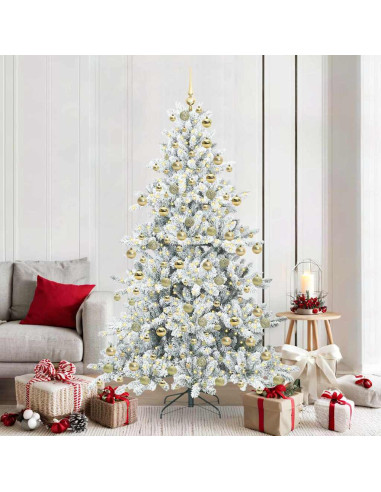 Albero di Natale Artificiale con Rami Pieghevoli Bianco 180 cm