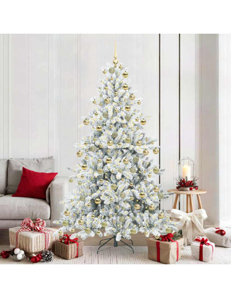 Albero di Natale Artificiale con Rami Pieghevoli Bianco 180 cm