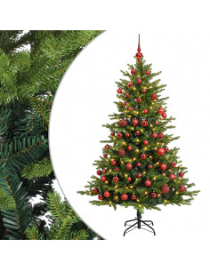 Albero di Natale artificiale con palline 240 cm 300 LED