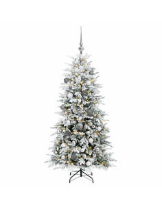 Albero di Natale Artificiale con Rami Pieghevoli 150 cm 150 LED 2