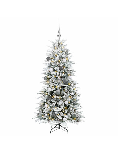 Albero di Natale Artificiale con Rami Pieghevoli 150 cm 150 LED