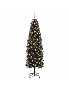 Albero di Natale Artificiale Slim con Palline 180 cm 300 LED 2
