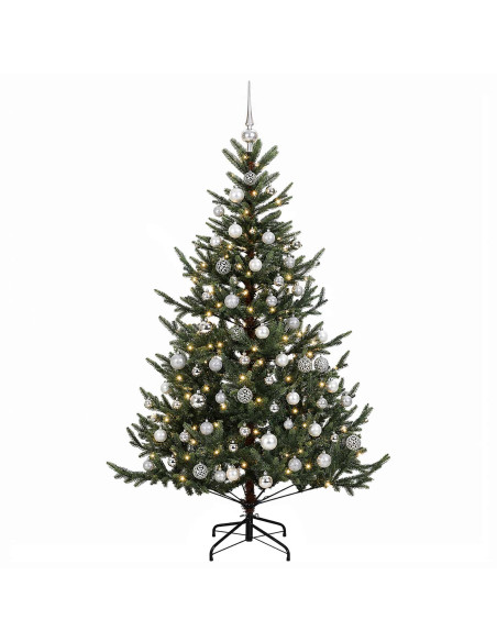 Albero di Natale artificiale con palline 180 cm 300 LED