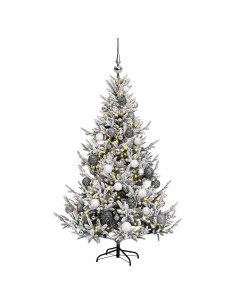 Albero di Natale artificiale con palline 120 cm 150 LED 2