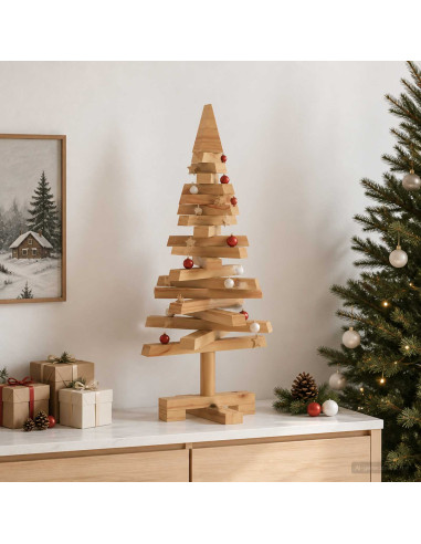 Albero di Natale in legno KOTKA 60 cm Legno Massello di Pino