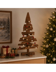 Albero di Natale in legno KOTKA 60 cm Legno Massello di Pino