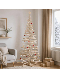 Albero di Natale in legno KOTKA 240 cm Legno Massello di Pino