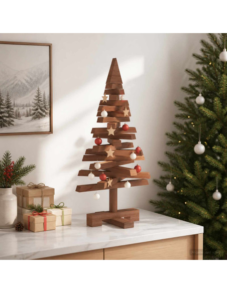 Albero di Natale in legno KOTKA 60 cm Legno Massello di Pino