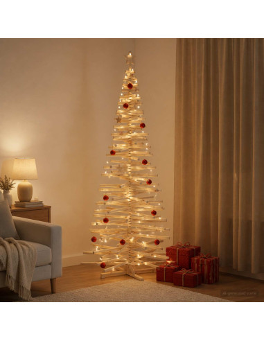 Albero di Natale in legno KOTKA 240 cm Legno Massello di Pino