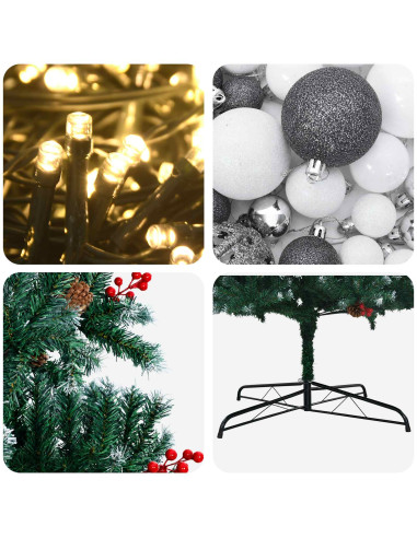 Albero di Natale Artificiale con Rami Pieghevoli 400 cm 600 LED
