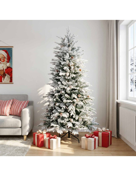 Albero di Natale Artificiale con Rami Pieghevoli 240 cm acciaio