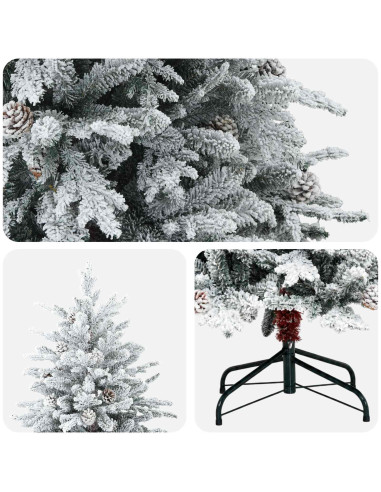 Albero di Natale Artificiale con Rami Pieghevoli 240 cm acciaio
