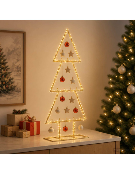 Albero di Natale in metallo con supporto KUOPIO 60 cm Acciaio