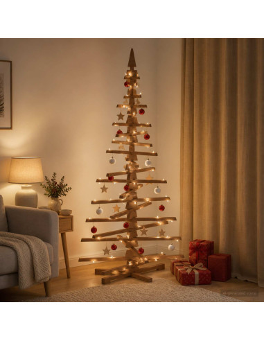 Albero di Natale in legno KOTKA 180 cm Legno Massello di Pino