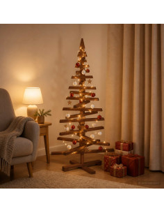 Albero di Natale in legno KOTKA 120 cm Legno Massello di Pino